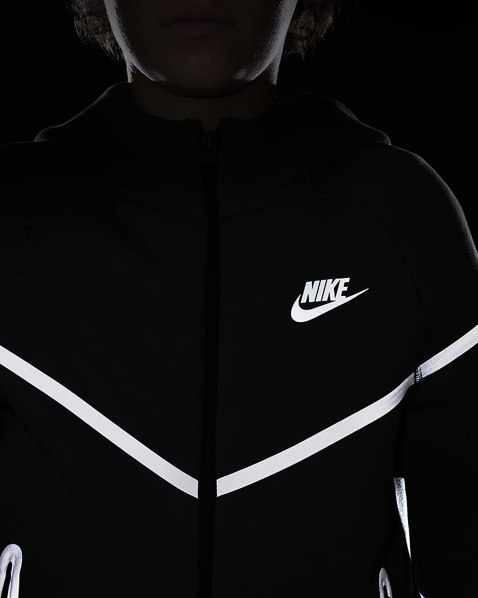 Sudadera con gorro con cierre completo reflejante para nino talla grande Nike Sportswear Tech Fleece